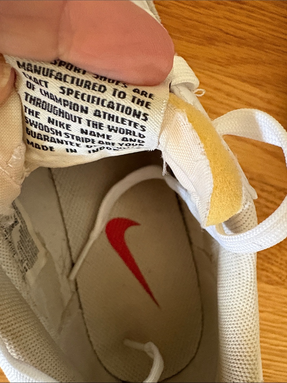 Nike Blazer Loe Cut White Platform Sneakers w Black Swoosh and Red Tongue Logo - Picture 4 of 14